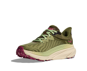 Hoka One One Challenger 7 Trail Running Shoe - Forest Floor / Beet Root