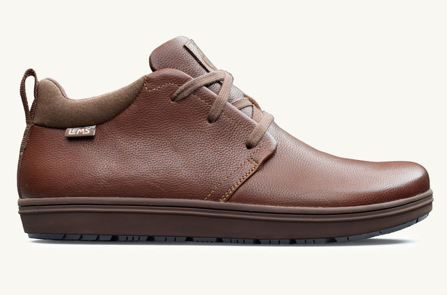 Lems Chukka Grip Leather Minimal Boot Chestnut Comfortable