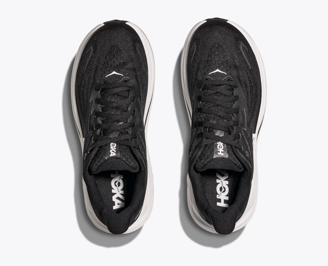 Hoka One One Clifton 10 Wide Running Shoe - Black/White