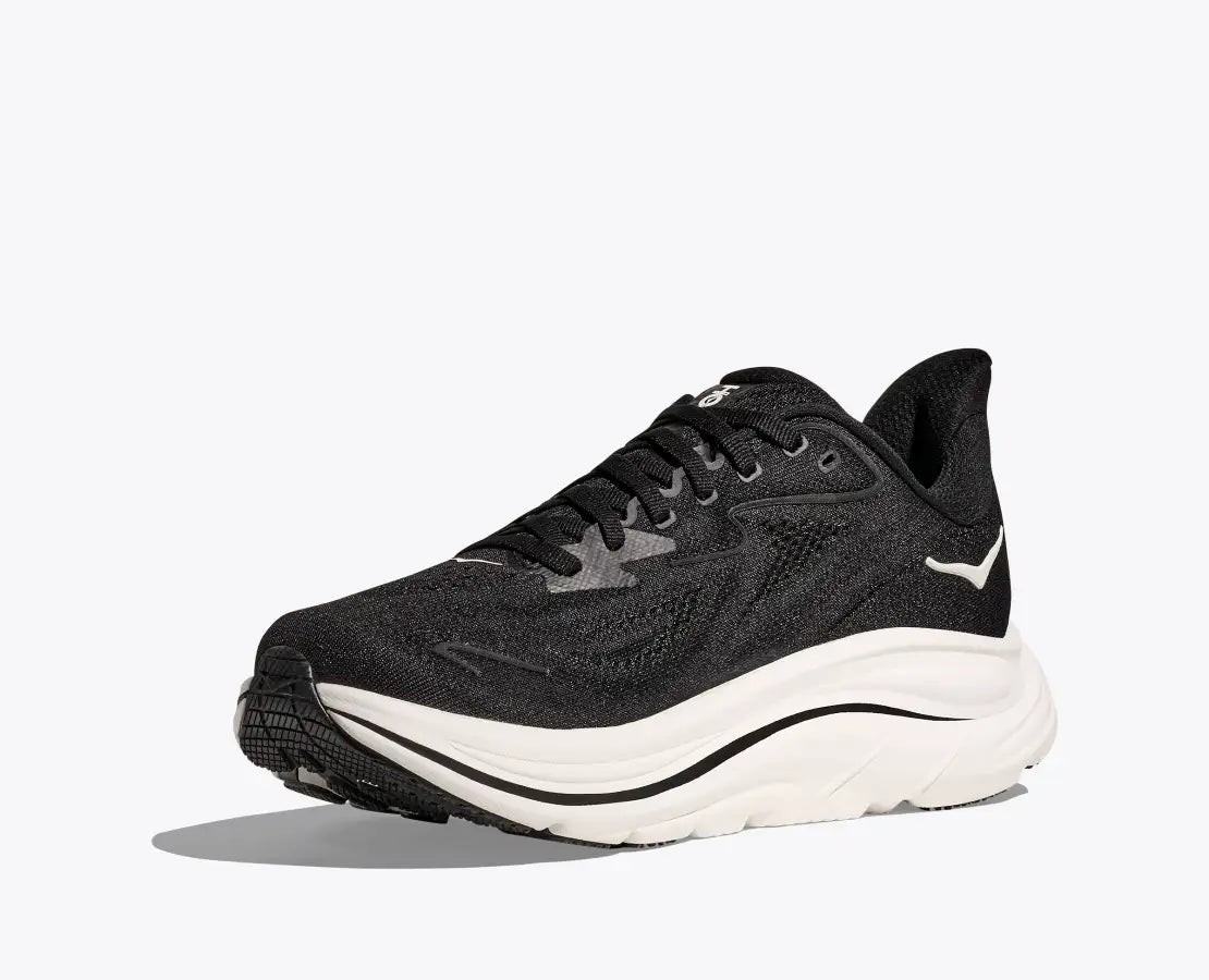 Hoka One One Clifton 10 Wide Running Shoe - Black/White
