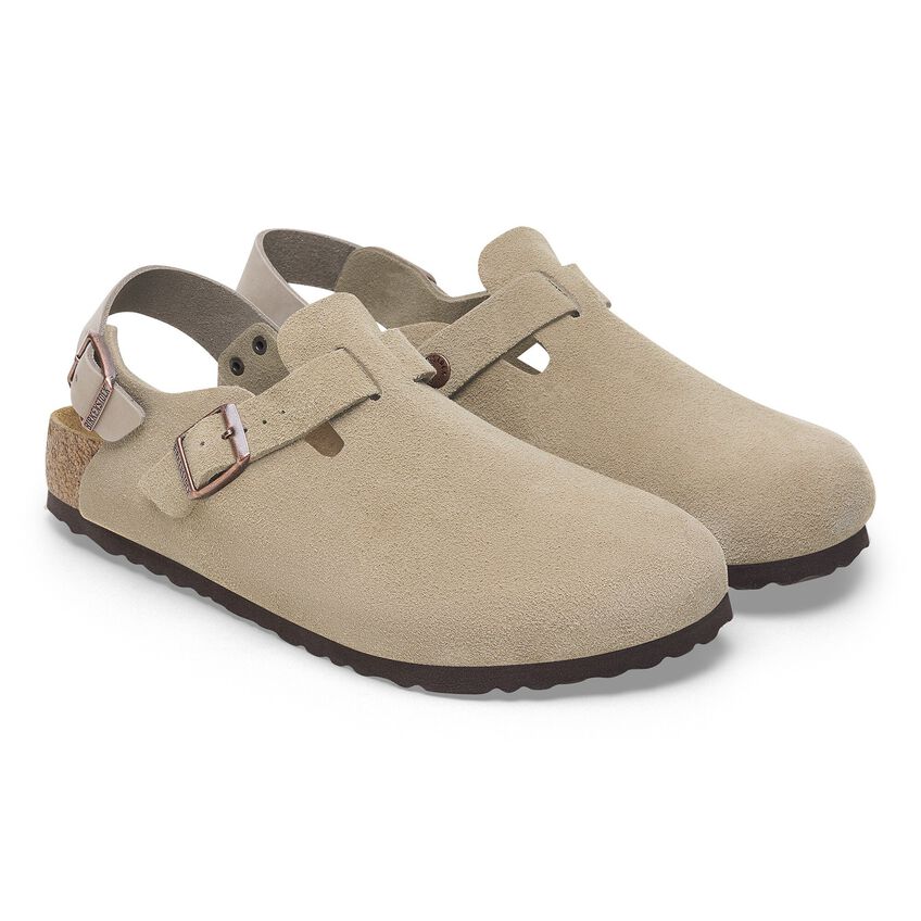 Birkenstock Men’s Fleece-Lined Clog - Taupe Mens Birkenstock Boston Soft Footbed Clog - Taupe | Journeys main image 4