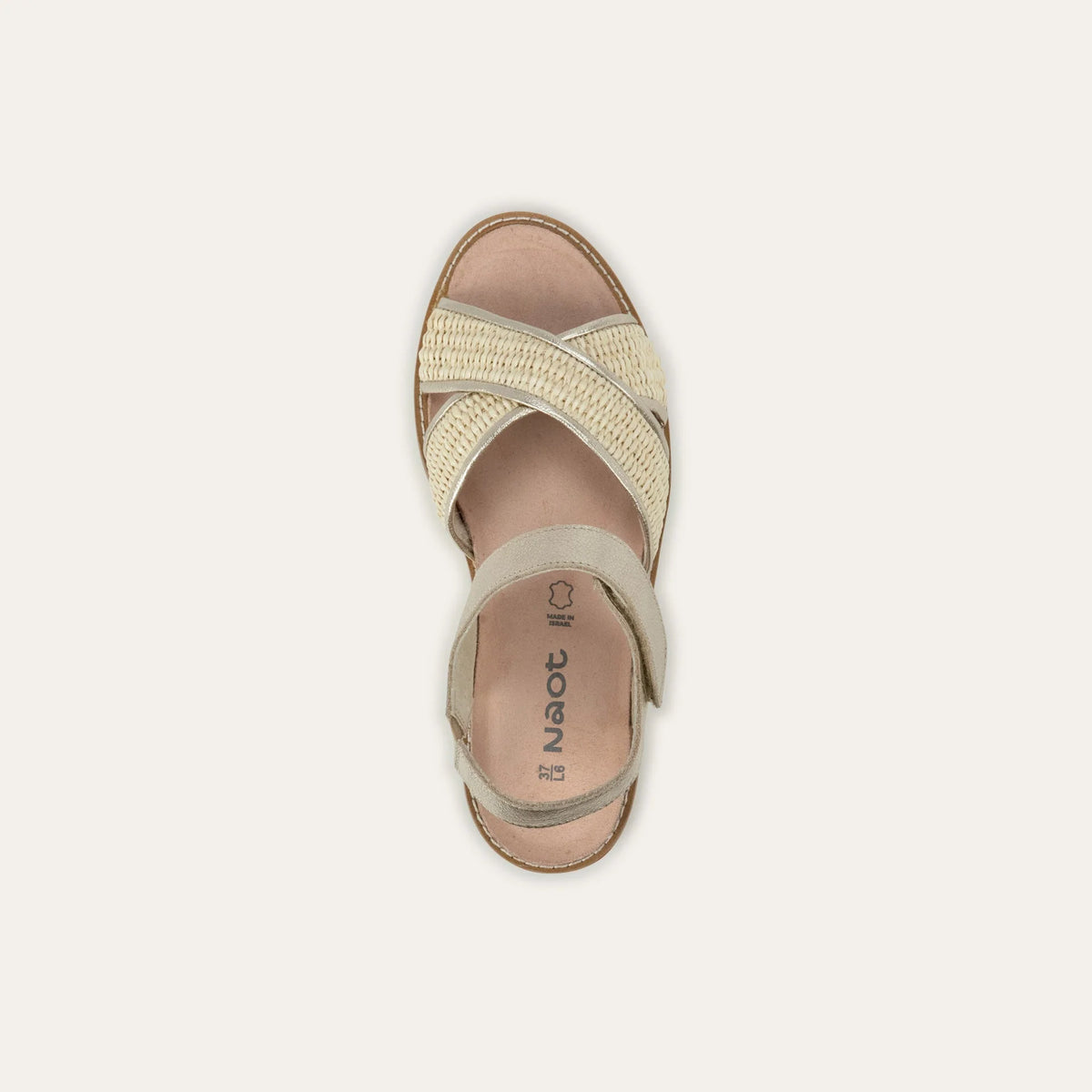 Naot Pavlova Sandal - Radiant Gold Leather / Blonde Raffia
