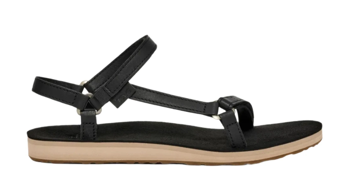 Teva Original Universal Slim Leather Sandal - Black / Tan 