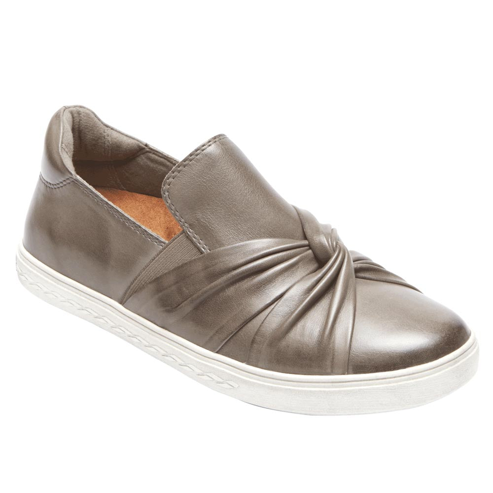 Rockport Willa Bow Slip On Sneaker Grey Comfortable Shoes Pedestrian Shops