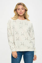 CAT WHISKERS PRINT SWEATSHIRT: L