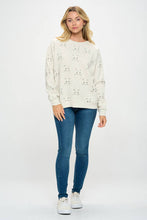 CAT WHISKERS PRINT SWEATSHIRT: M