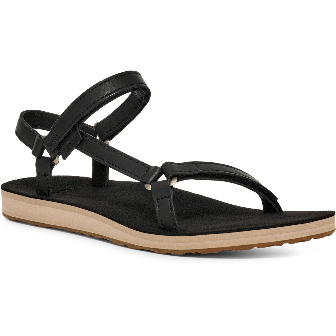 Teva Original Universal Slim Leather Sandal - Black / Tan  display picture 2