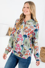 Whimsical Mushroom Print Hoodie with Pocket: SMALL