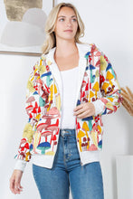Whimsical Mushroom Fleece Zipper Hoodie: M