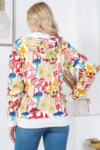 Whimsical Mushroom Fleece Zipper Hoodie: M