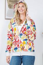 Whimsical Mushroom Fleece Zipper Hoodie: M