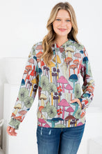 Whimsical Mushroom Print Hoodie with Pocket: XLARGE