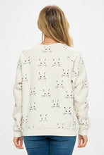 CAT WHISKERS PRINT SWEATSHIRT: L