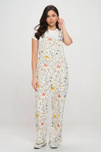 MUSHROOM MEADOW PRINT OVERALLS: L