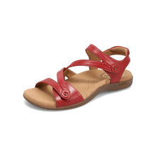 red sandal with adjustable straps 