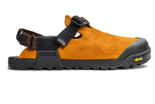 Bedrock Mountain Clog in chanterelle Suede available at the Pedestrian Shops in Boulder and Denver featuring rugged vibram outsole