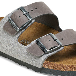 Birkenstock Arizona Wool / Oiled Sandal - Light Gray / Iron