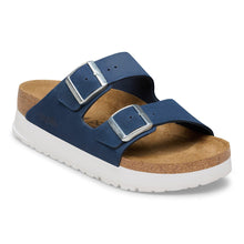 Blue sandal with cork sole
