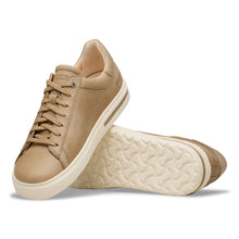 Beige leather sneaker with white sole 