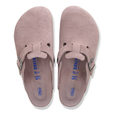 Pair of light purple suede Birkenstock shoes 
