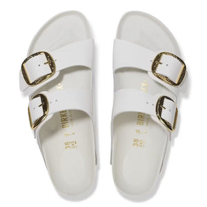 Birkenstock Arizona Hammered Buckle Sandal - High Shine Antique White