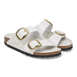 Birkenstock Arizona Hammered Buckle Sandal - High Shine Antique White
