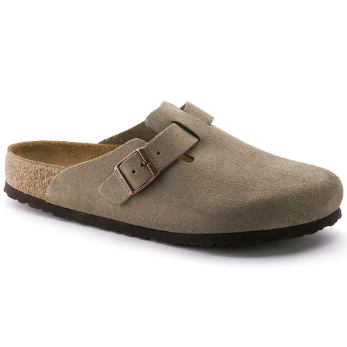 Birkenstock Boston Soft Footbed Clog - Narrow Taupe Suede