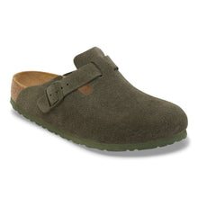 Green suede Birkenstock clog