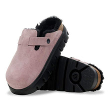 Birkenstock Women's Boston Chunky Shearling Clog - Faded Purple/Black