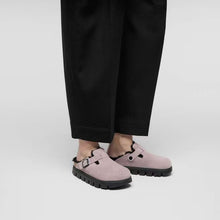 Birkenstock Women's Boston Chunky Shearling Clog - Faded Purple/Black