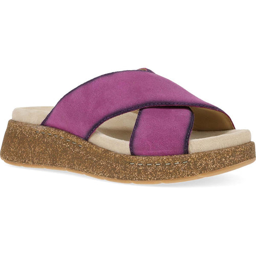Dansko Bridget Sandal - Plum Burnished Suede Side