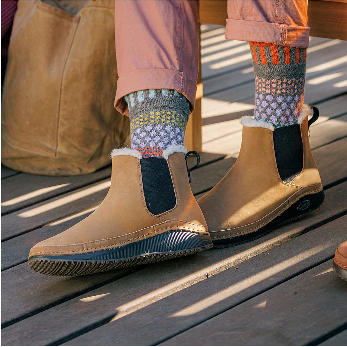 Chelsea Boot Chaco Rain Boots Chaco Paonia Chelsea Fluff Boot Tan