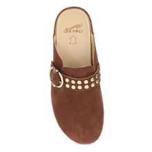 Dansko women's suede Clog with gold rivet studs on straps