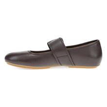 Women's brown leather mary jane flat 