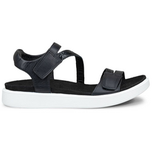 Womens Ecco Soft Sandal Black Profile 