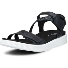 Womens Ecco Soft Sandal Black Side View 