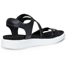 Womens Ecco Soft Sandal Black Back view 