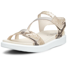 Ecco Soft Sandal - Python/Pure Cashmere Metallic Gold Front View 