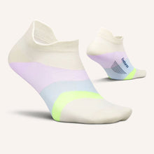 Pair of white socks with pastel gradient soles