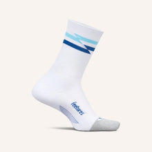 White sock with blue stripes 