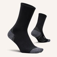 Two pairs of black and gray socks