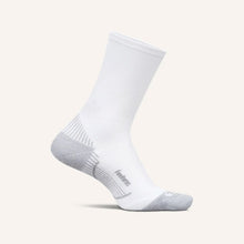 White sock with gray heel and toe 