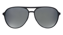 Black sunglasses with reflective lenses