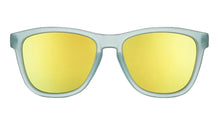 Sunglasses with yellow lenses and white frame 