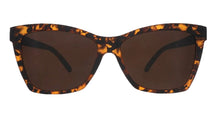Sunglasses with tortoiseshell frame and dark lenses 