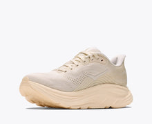 Cream Hoka women's running shoe 
