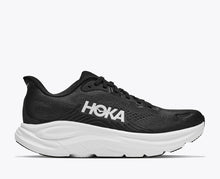 Black women's running shoe with white