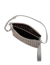 Silver handbag with a strap 