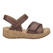 velcro straps on brown sandal 