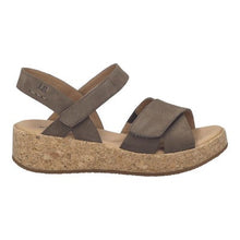 Taupe sandal with small cork wedge 